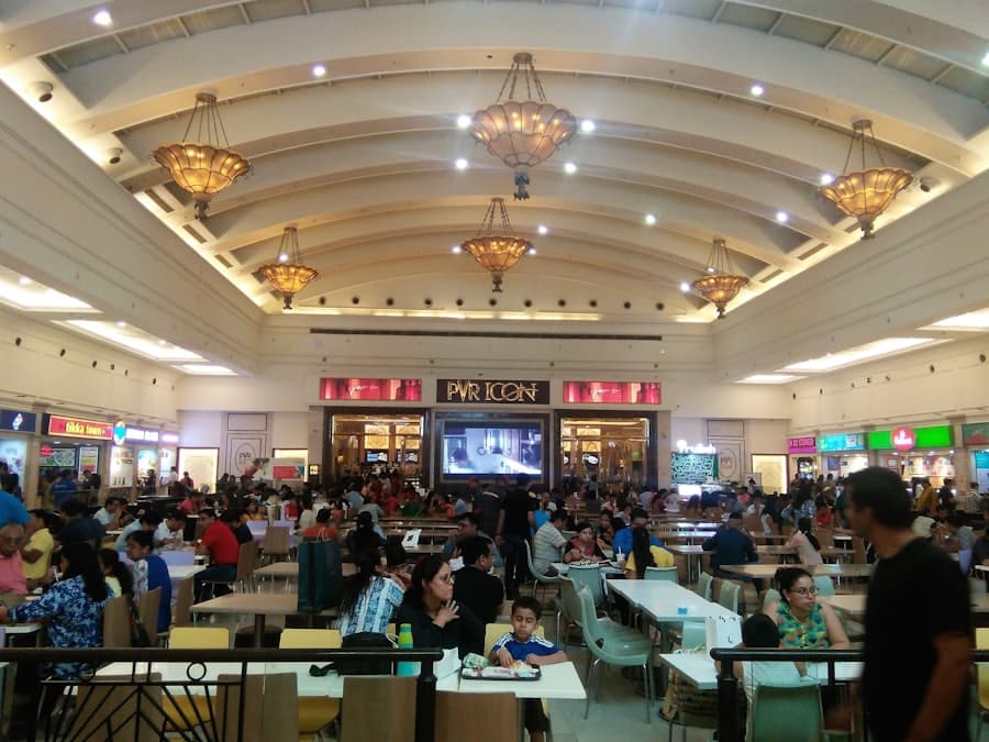 Busy mall food court