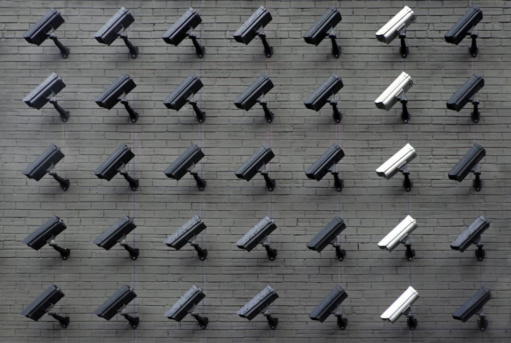 Bank of CCTV cameras