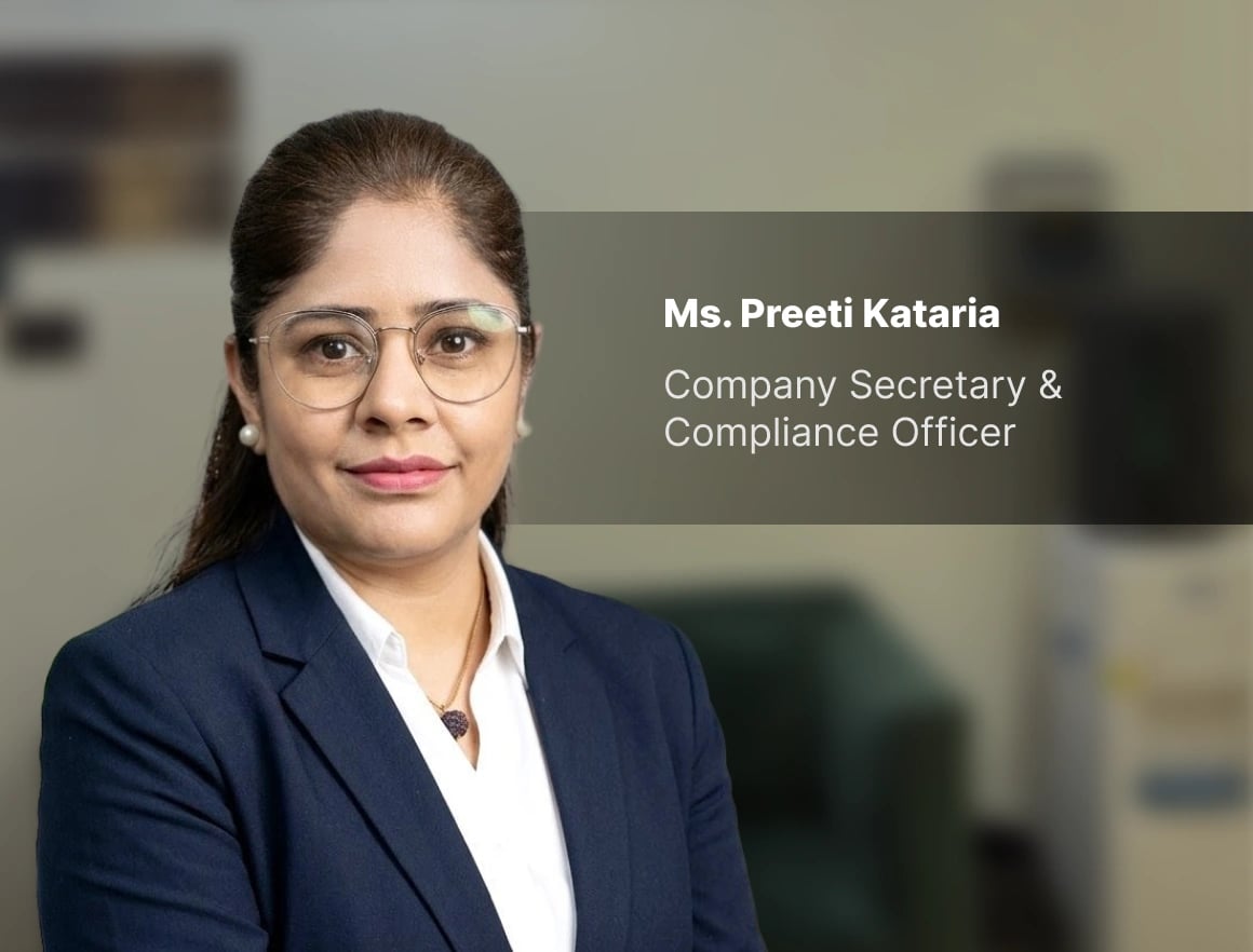 Portrait of Ms. Preeti Kataria, Company Secretary & Compliance Officer
