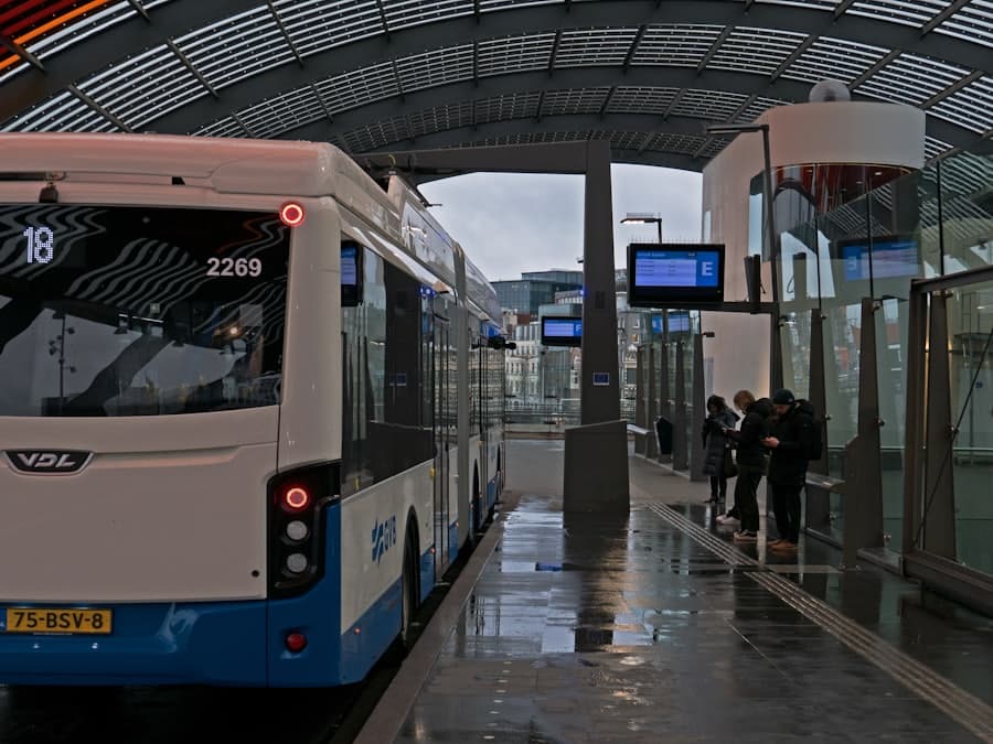Bus at a terminal