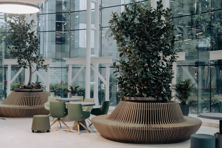 Landscaped office atrium