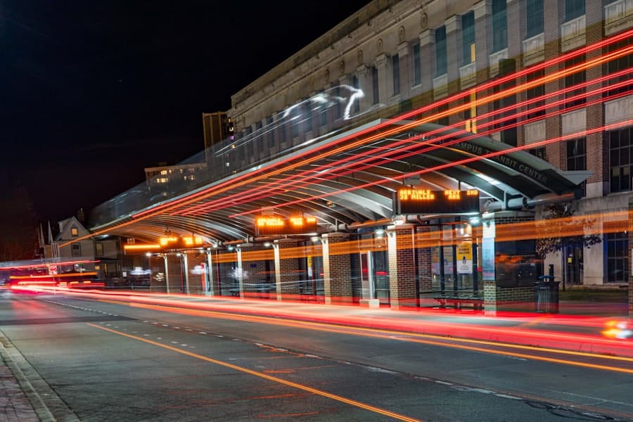 Night traffic on a corridor