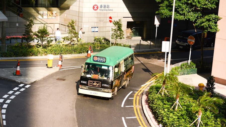 Bus at a terminal