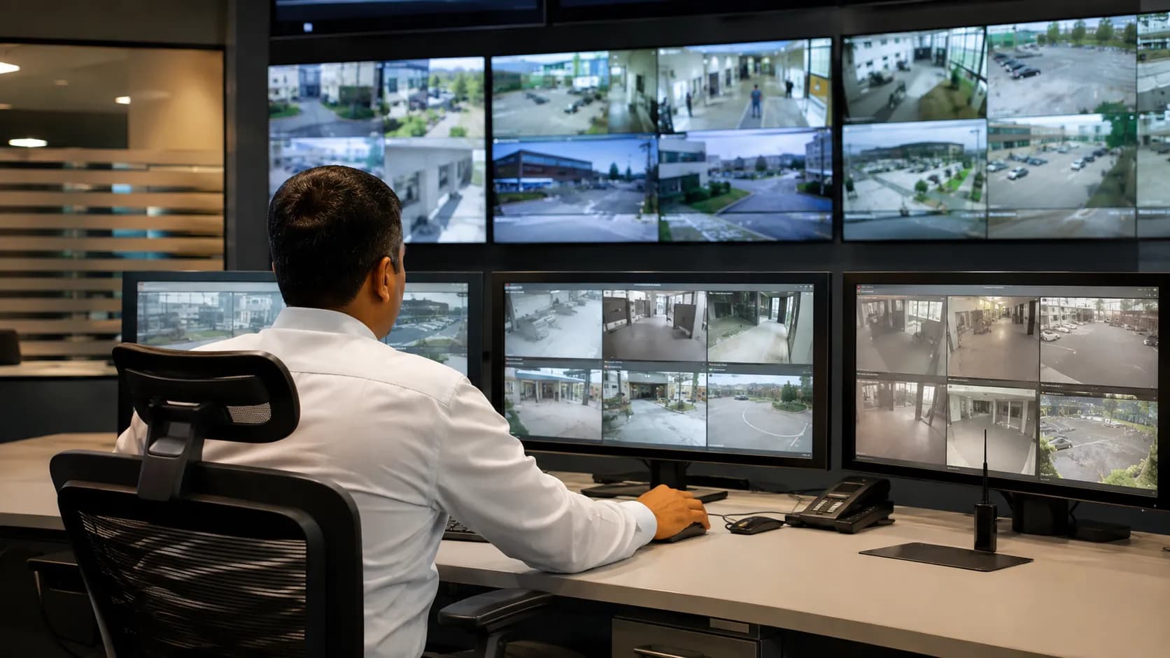 CamPulse Video Management System CamPulse operator monitoring multiple camera feeds in a control room
