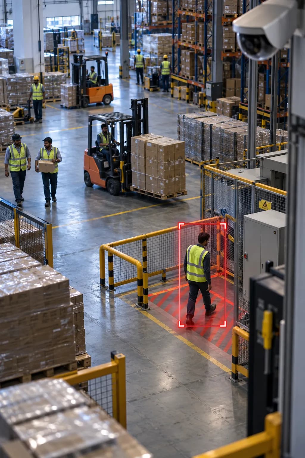 No Real-Time Intelligence Operator watching a CCTV monitor wall with no real-time AI alerts