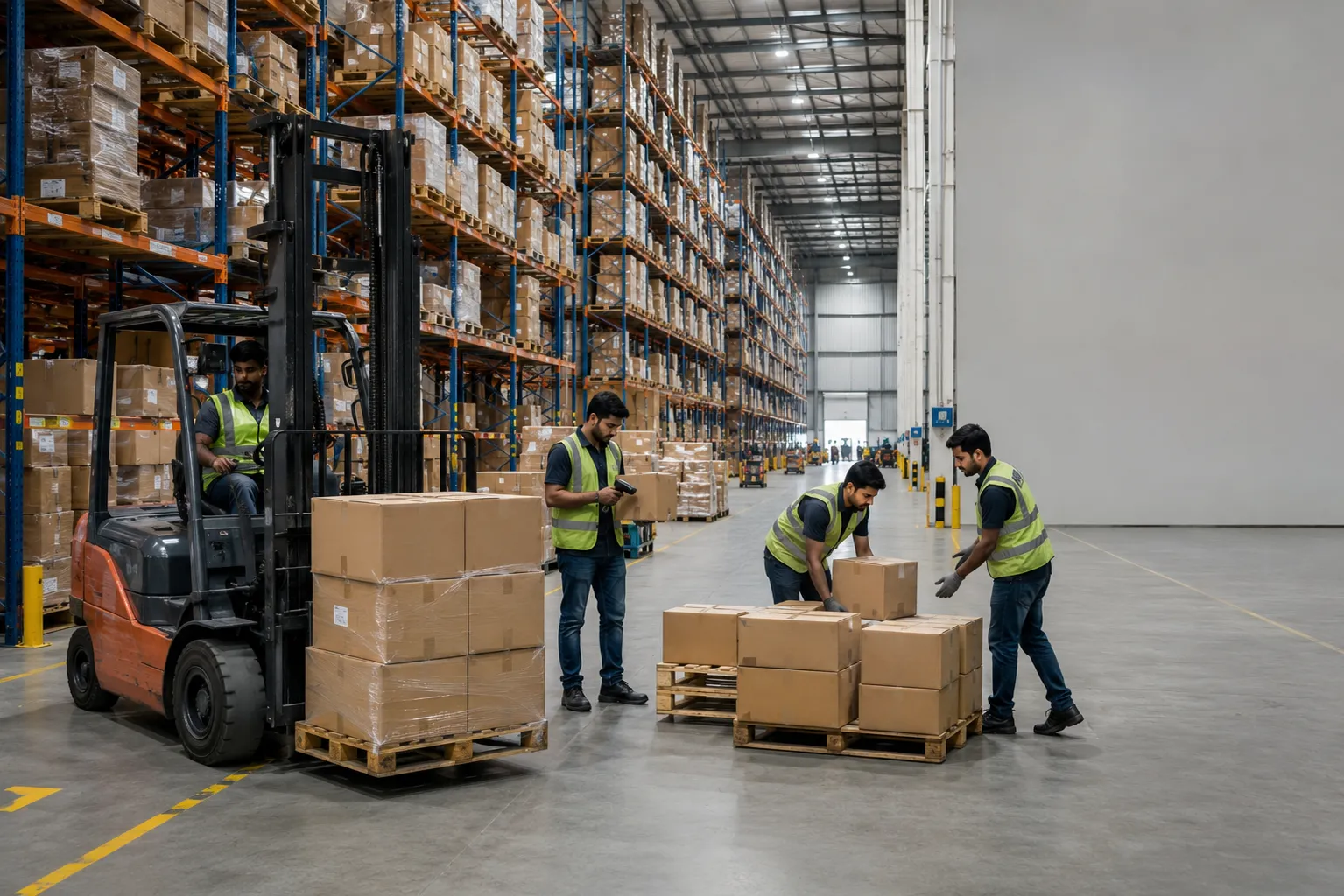 iDONE Logistics Sector Warehouse worker operating a forklift representing iDONE logistics workforce management