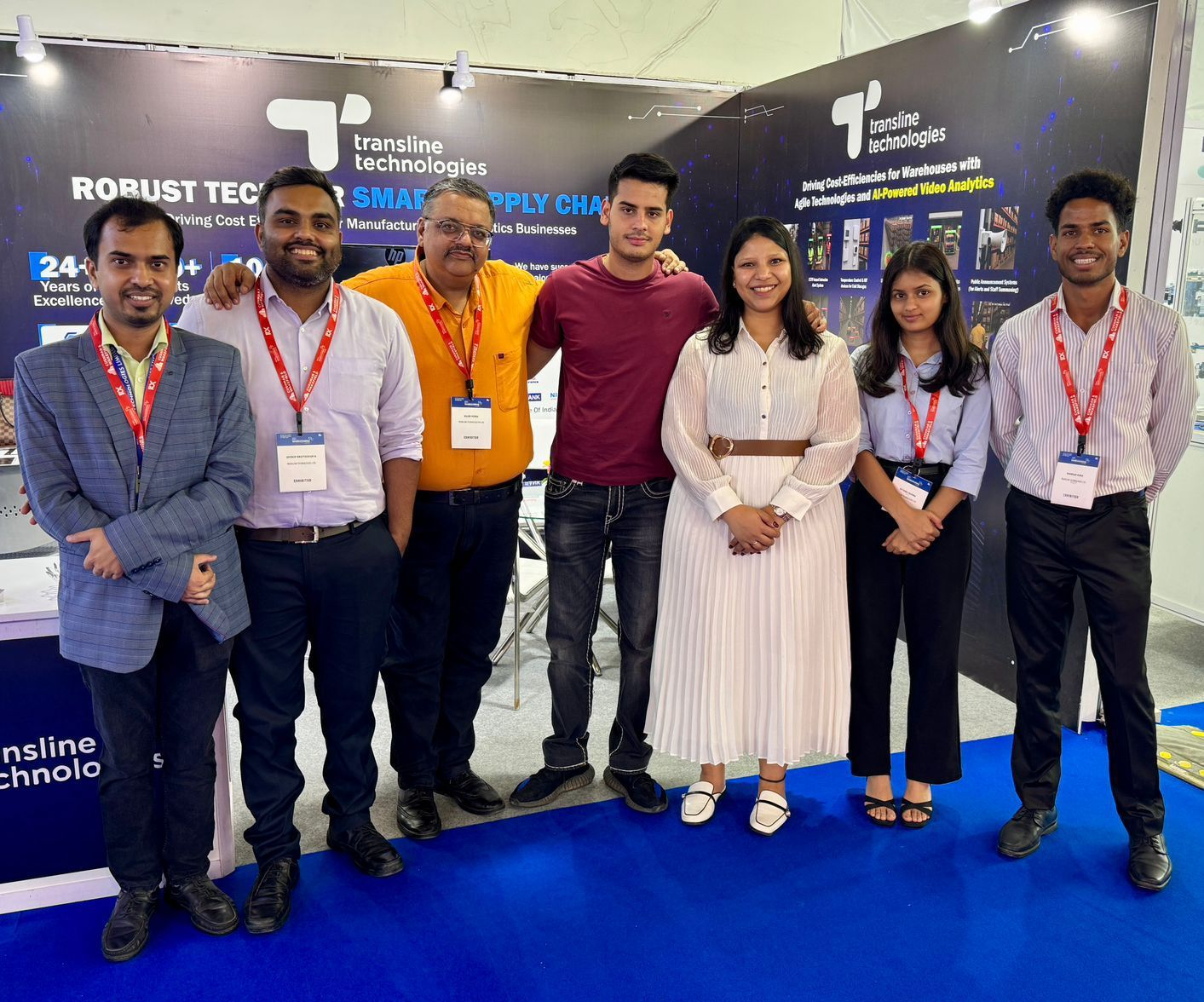Transline Technologies team at an exhibition stall