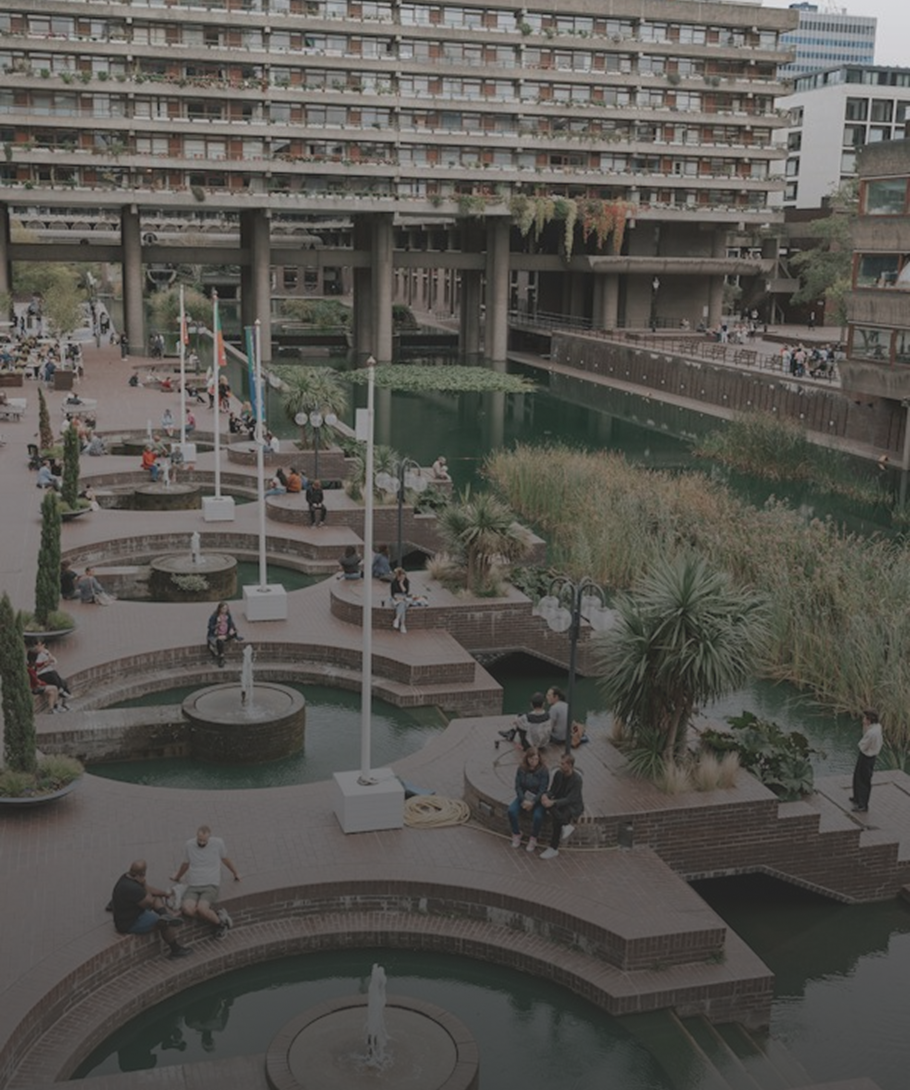 Surveillance for Government and Public Sector Public sector complex with a water garden and walkways for government surveillance solutions