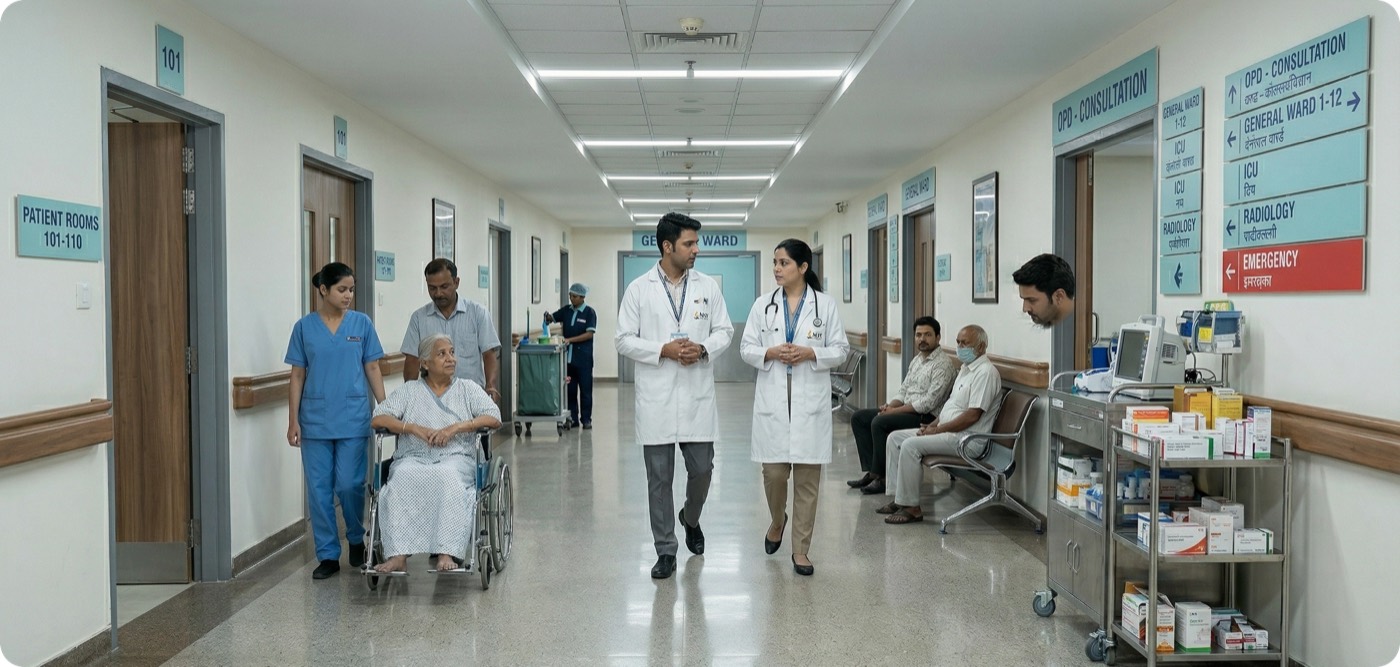 A hospital corridor